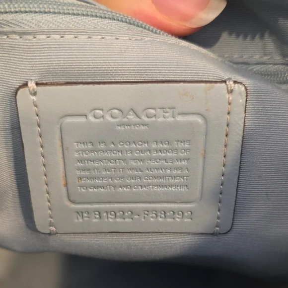 Coach Signature Coated Canvas Light Blue and Matching Wallet - Picture 2 of 10